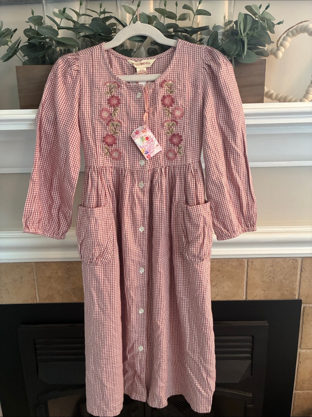 Size 5/6 April Cornell Pink Gingham